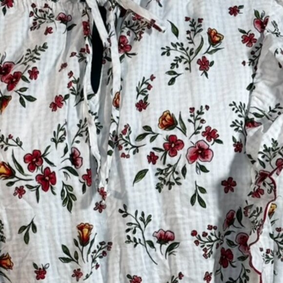 LC by Lauren Conrad White and Red Floral Prairie Dress NWT - Picture 5 of 5